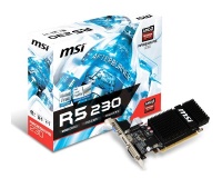 MSI R5230-2GD3H-LP - MSI AMD R5 230 625MHz 1006MHz 2GB 64-bit DDR3 Single slot Passive DVI-D HDMI VGA Low Profile PCI-E - 1